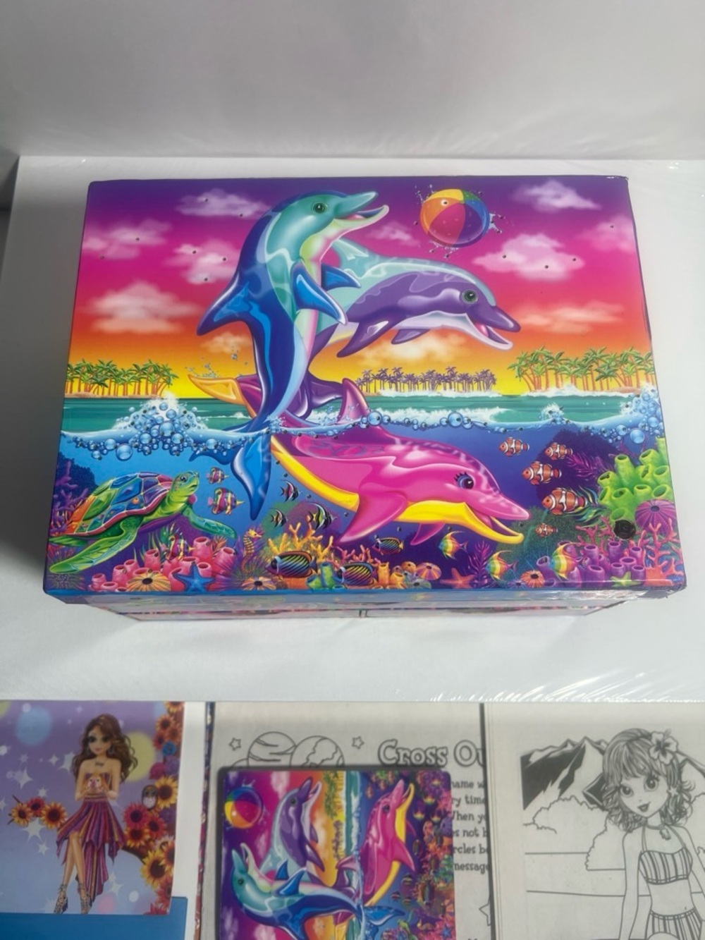 Vintage Lisa Frank Dancing Dolphins Stationery Drawer Box Set UNUSED Deadstock 3